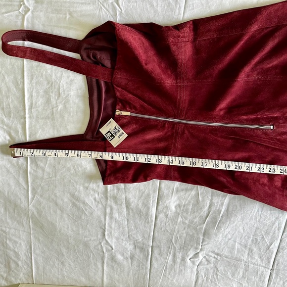 NWT INTERMIX Swede Burgundy Wine colour designer Dress size 2 - Picture 14 of 15